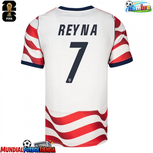 Camiseta Estados Unidos Giovanni Reyna #7 Primera Equipación Replica Mundial 2026 mangas cortas
